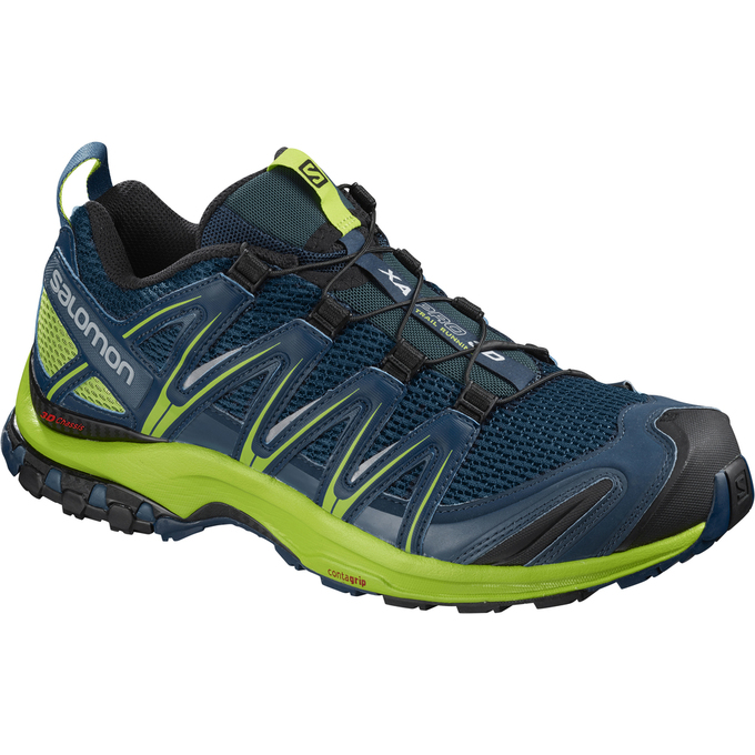 Salomon XA PRO 3D Zapatillas Trail Running Hombre - Azules Oscuro / Verde - Colombia (04921-UXWE)